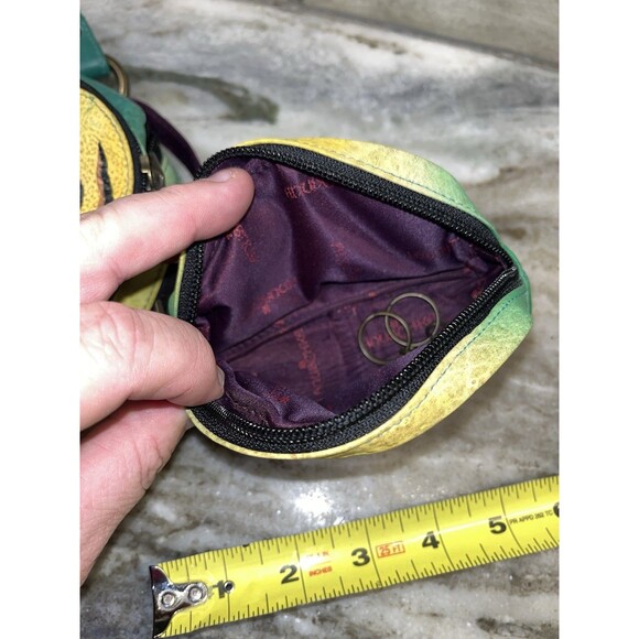 Anuschka Hand Painted Art Leather Tiger Leopard Hibiscus Satchel Purse W/Coin - Picture 6 of 16